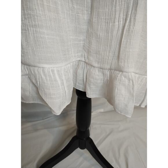 Ekouaer Swimsuit Coverup Women's Size XL White Ruffles V-neck Tie Back Sheer - Picture 5 of 7